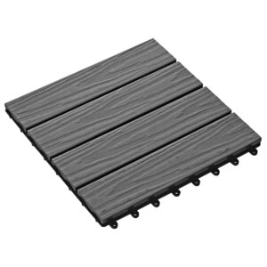vidaXL Carreau de terrasse Design 3D 11 pièces Gris 30 x 30 cm WPC