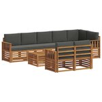 vidaXL Ensemble de canapés d'extérieur 9 pc Naturel et Anthracite