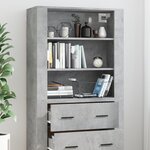 vidaXL Buffet haut Gris béton Bois d'ingénierie