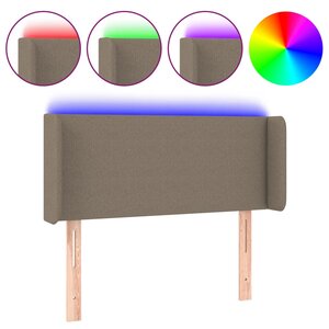 vidaXL Tête de lit à LED Taupe 93x16x78/88 cm Tissu