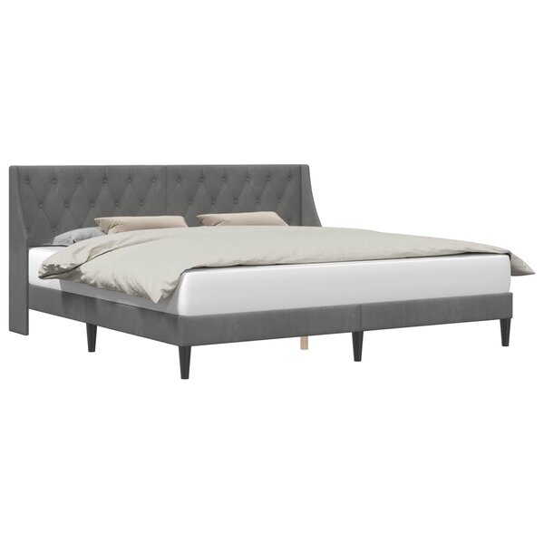 vidaXL Cadre de lit avec tête de lit Gris foncé 180 x 200 cm Velours