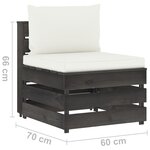 Vidaxl salon de jardin 6 pièces avec coussins bois imprégné de gris