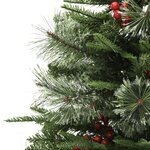 vidaXL Sapin de Noël pré-éclairé et pommes de pin vert 120cm PVC et PE