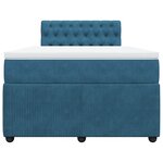 vidaXL Sommier à lattes de lit et matelas bleu 120x200 cm velours