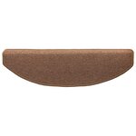 vidaXL Tapis d'escalier auto-adhésifs 15 Pièces Marron 80 x 24 5 x 3 5 cm