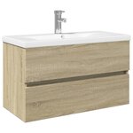 vidaXL Ensemble de meubles de bain 2Pièces céramique et bois d'ingénierie