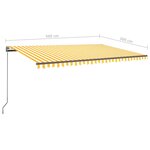 vidaXL Auvent automatique capteur de vent et LED 5x3 m Jaune et blanc