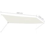 vidaXL Auvent rétractable 400x150 cm Crème
