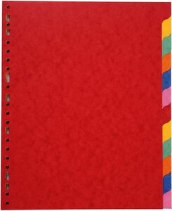 Jeu de 12 intercalaires format A4 MAXI Carte Lustrée 5/10ème COUTAL