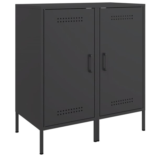 vidaXL Buffets 2 Pièces noir 36x39x79 cm acier