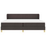 vidaXL Lit à ressorts avec matelas Marron foncé 200 x 200 cm tissu