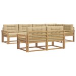 vidaXL Ensemble de canapés d'extérieur 6 Pièces Blanc et Beige Polyester