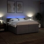 vidaXL Sommier à lattes de lit avec matelas Taupe 200x200 cm Tissu