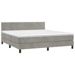 vidaXL Sommier à lattes de lit avec matelas LED Gris clair 180x200 cm