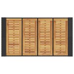 vidaXL Table de bar de jardin et dessus en bois acacia résine tressée