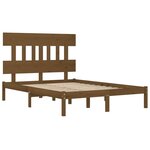 Vidaxl cadre de lit marron miel bois massif 180x200 cm super king
