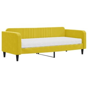 vidaXL Lit de jour avec matelas jaune 90x200 cm velours