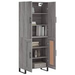 vidaXL Buffet haut Sonoma gris 69 5x34x180 cm Bois d'ingénierie