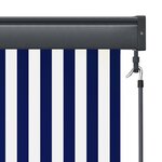 vidaXL Store roulant d'extérieur 120x250 cm Bleu et blanc