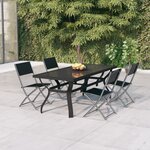 vidaXL Ensemble à manger de jardin 5 Pièces Gris et noir
