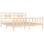 vidaXL Cadre de lit avec tête de lit 200x200 cm bois massif
