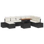 vidaXL Ensemble de canapé de jardin de 9 pièces avec coussins en poly rattan noir