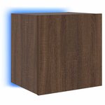 vidaXL Meubles TV muraux lumières LED 2 Pièces chêne marron 40 5x35x40 cm