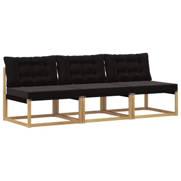 vidaXL Sofa de milieu extérieur Bois d'acacia massif et Textilène