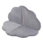 Tapis fleur 115x115x5 cm velours côtelé gris