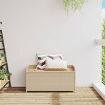 vidaXL Banc de rangement mélange beige résine tressée et bois d'acacia