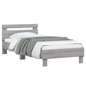 vidaXL Cadre de lit avec tête de lit Sonoma gris 80 x 200 cm