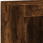 vidaXL Buffet avec lumières LED chêne fumé 81x37x100 cm