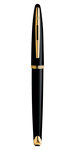 Waterman carène stylo plume  noir  plume fine 18k  encre bleue  coffret cadeau