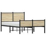vidaXL Cadre de lit en métal sans matelas chêne sonoma 120x200 cm