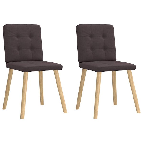 vidaXL Chaises à manger lot de 2 marron foncé tissu