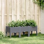 vidaXL Jardinière avec pieds gris 120x40x42 cm PP