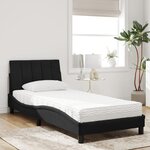 vidaXL Lit avec matelas Hanko noir 80x200 cm velours