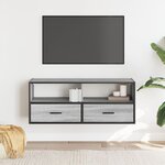 vidaXL Meuble TV sonoma gris 100x31x39 5 cm bois d'ingénierie et métal