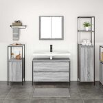 vidaXL Ensemble de mobilier de salle de bain 3 Pièces Sonoma gris