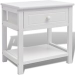 vidaXL Table de chevet Bois Blanc