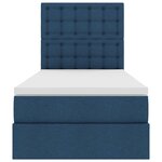 vidaXL Lit de rangement LED avec matelas Bleu 100 x 200 cm Tissu