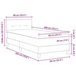 vidaXL Lit box spring avec matelas et LED bleu 90x200 cm tissu