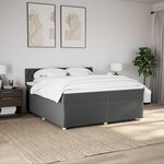 vidaXL Sommier à lattes de lit avec matelas Gris foncé 200x200cm Tissu