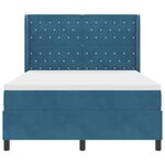 vidaXL Lit à Ressorts avec Matelas LED Bleu 160 x 200 cm Velours