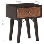 vidaXL Table de chevet 40x30x50 cm Bois de récupération massif