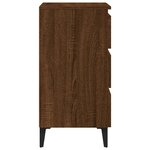 vidaXL Tables de chevet pieds en métal 2 Pièces Chêne marron 40x35x69 cm