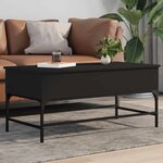 vidaXL Table basse noir 100x50x45 cm bois d'ingénierie et métal