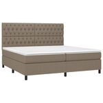 vidaXL Sommier à lattes de lit et matelas et LED Taupe 200x200cm Tissu