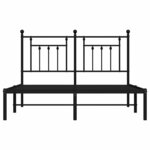 vidaXL Cadre de lit métal sans matelas avec tête de lit noir 140x200cm