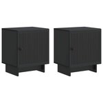 vidaXL Cabinet de chevet 2 Pièces Noir 43 x 34 5 x 50 cm
